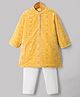 Babyhug Georgette Woven Full Sleeves Kurta Pyjama Set With Floral Embroidery & Sequin Detailing - Yellow