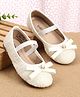 Babyoye Slip On Ballerina With Bow Applique - Beige