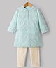 Babyhug Cotton Blend Woven Full Sleeves Floral Embroidered & Sequinned Kurta & Pyjama Set - Light Blue
