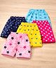 KUCHIPOO Cotton Blend Knit Pack Of 5 Stars & Bees Printed Shorts - Multi Colour