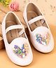 Babyoye Slip On Closed Toe Ballerinas with Heart Detailing - White