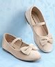 Pine Kids Slip On Ballerina with Bow Applique - Golden