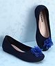 Pine Kids Slip On Ballerina With Floral Applique - Navy Blue