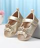 Cute Walk by Babyhug Velcro Closure Booties with Crown Applique - Golden
