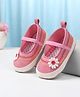 Cute Walk by Babyhug Slip On Booties with Floral Applique - Pink