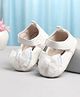 Cute Walk by Babyhug Velcro Closure Solid Booties with Bow Applique - White