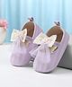 Cute Walk by Babyhug Slip On Booties with Bow Applique - Purple