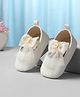 Cute Walk by Babyhug Slip On Booties with Bow Applique - Beige