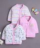 BUMZEE Cotton Knit Full Sleeves Front Open Jhablas With Unicorn & Rainbow Print Pack of 3 - Pink