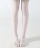 Ziory Thin Knit Heart Designed Stockings - White