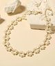 Ziory Floral Designed Pearl Embellished Necklace - Off White