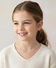 Ziory Pearl Embellished Necklace - Golden & Off White