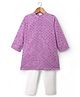 Babyhug Georgette Woven Full Sleeves Kurta Pyjama Set with Sequin Detailing - Purple