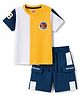 Babyhug 100% Cotton Knit Half Sleeves T-Shirt & Shorts Set With Patch - Multicolor