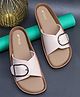 TRASE Buckle Detailed Slip On Sandals - Cream