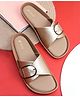 TRASE Buckle Detailed Slip On Sandals - Golden