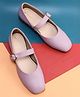 TRASE Solid Buckle Closure Mary Jane Ballerinas - Lavender