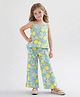 Little Marine Woven Sleeveless Lemon Printed Coordinating Top & Pants Set - Sky Blue