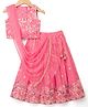 Babyhug Georgette Woven Sleeveless Choli Lehenga Set With Sequin Detailing & Dupatta - Light Pink