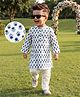 Babyhug Cambric Woven Full Sleeves Kurta Pyjama Set with Floral Print - White