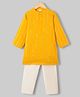 Babyhug Cotton Blend Woven Full Sleeves Kurta Pyjama Set With Sequin Detailing - Yellow
