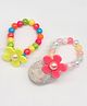 Lime By Manika Set Of 2 Floral Applique & Beads Detailed Bracelets - Multi Colour