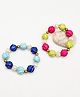 Lime By Manika Set Of 2 Beads Detailed Bracelets - Blue & Pink