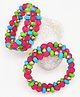Lime By Manika Spiral Beads Embellished Bracelets - Dark Pink Ferozi & Green