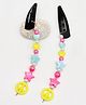 Lime By Manika Stars & Hearts Designed Beads Embellished Hair Snap Clips - Multi Colour