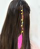 Lime By Manika Chain Detailed Beads & Feather Embellished Hair Clip - Pink