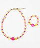 Lime BY Manika Beads Detailed Jewellery Set - Pink & Yellow