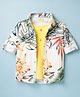 Rikidoos Cotton Knit Full Sleeves Shirt With Attach T-Shirt & Floral Print - Offwhite & Yellow