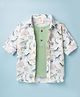 Rikidoos Cotton Woven Full Sleeves Shirt With Attached T-Shirt & Animal Print - White & Pista