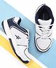 Pine Active Lace Up Solid Badminton Sports Shoes - White & Blue