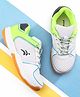 Pine Active Lace Up Solid Badminton Sports Shoes - White & Green