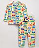 DEAR TO DAD Cotton Woven Full Sleeves Cars Prined Coordinating Shirt & Pajamas Night Suit - Yellow