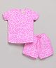 DEAR TO DAD Cotton Knit Half  Printed Abstract Printed Coordinating Tee & Shorts Set - Pink