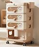 R For Rabbit Kiddo Korner Storage Unit With Bear Print -  Brown & Cream