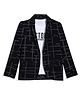Charchit Cotton Blend Woven Abstract Printed Blazer With Half Sleeves Tee - Black