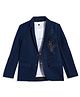 Charchit Cotton Blend Woven Bird Printed Blazer With Half Sleeves Tee - Blue
