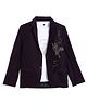 Charchit Cotton Blend Woven Bird Printed Blazer With Half Sleeves Tee - Violet