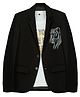 Charchit Cotton Blend Woven Animal Printed Blazer With Half Sleeves Tee - Black