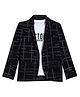Charchit Cotton Blend Woven  Abstract Printed Blazer With Half Sleeves Tee - Black