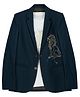 Charchit Cotton Blend Woven Abstract Printed Blazer With Half Sleeves Tee - Rama Green