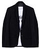 Charchit Cotton Blend Woven   Solid Blazer With Half Sleeves Tee - Black