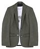 Charchit Cotton Blend Woven Full Sleeves  Solid Blazer With Half Sleeves Tee - Green