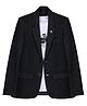 Charchit Cotton Blend Woven Full Sleeves Textured Blazer With Tee - Black