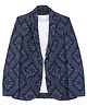 Charchit Cotton Blend Woven Full Sleeves Abstract Designed Blazer With Tee Set - Navy Blue