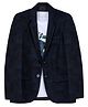Charchit Cotton Blend Woven Full Sleeves Geometric Printed Blazer With Tee - Navy Blue