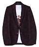 Charchit Cotton Blend Woven Full Sleeves Checked Blazer With Tee - Wine